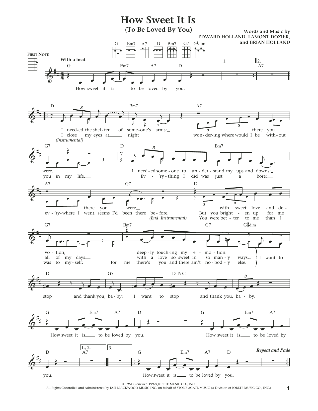 Product gallery: Page 1 of 1 How Sweet It Is (To Be Loved By You) (from The Daily Ukulele) (arr. Liz and Jim Beloff), James Taylor