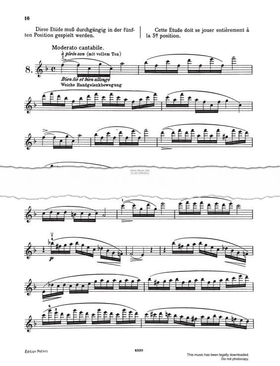 Produktgalerie: Seite 1 von 1 Etude 8 Moderato cantabile (from 'Etudes Brilliantes Op.73'), Charles Dancla, Violine