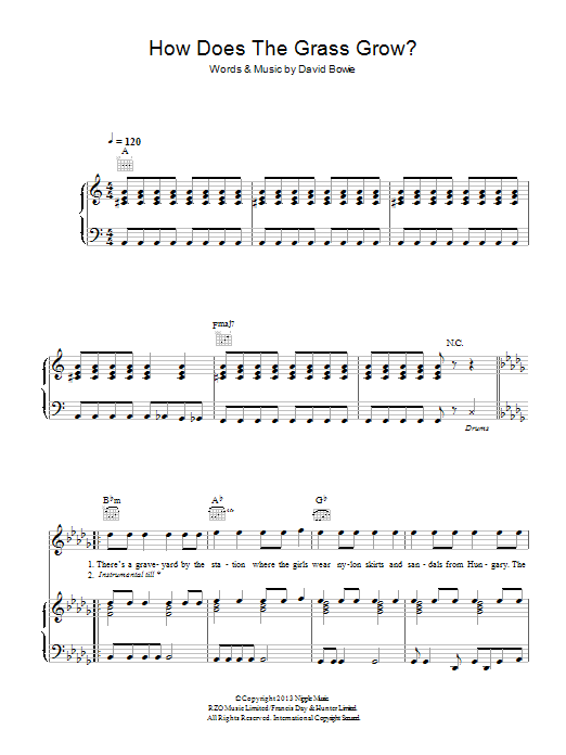 Produktgalerie: Seite 1 von 1 How Does The Grass Grow, David Bowie, Gesang, Gitarre, Klavier