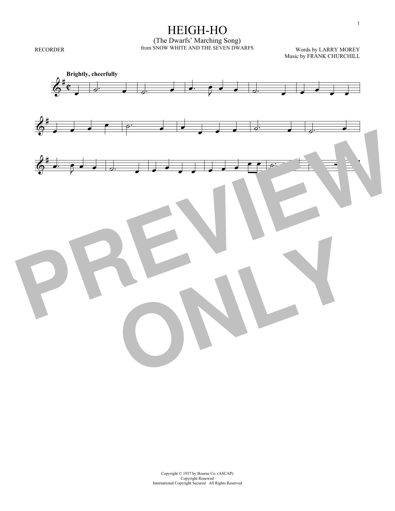 Product gallery: Page 1 of 1 Heigh-Ho (from Snow White And The Seven Dwarfs), Larry Morey & Frank Churchill