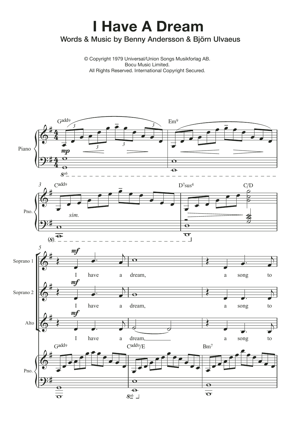 Produktgalerie: Seite 1 von 1 I Have A Dream (Arr. Quentin Thomas), ABBA, Chor