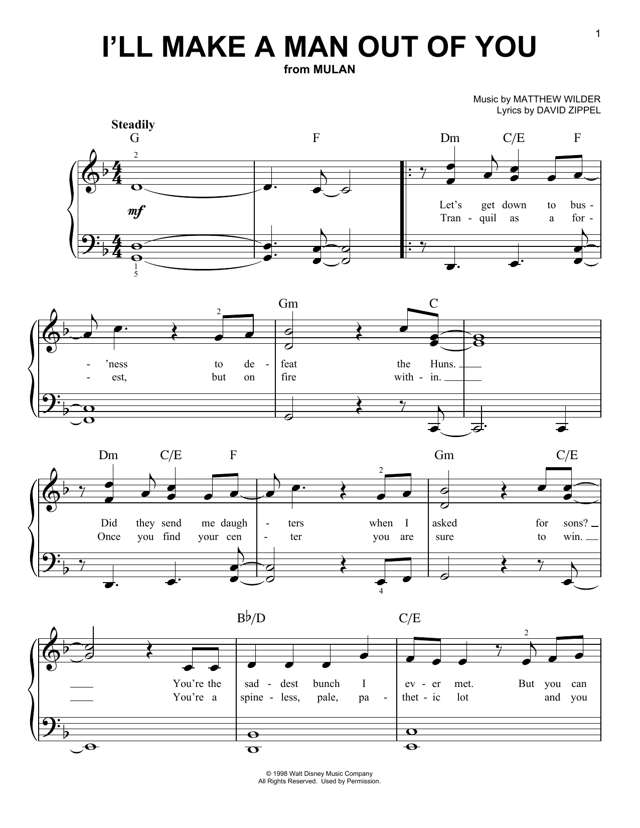 Produktbild zu: I'll Make A Man Out Of You (from Mulan)