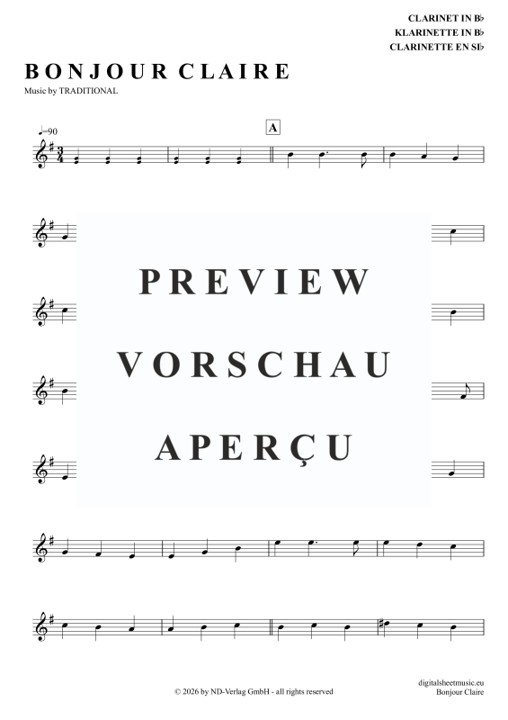 Product gallery: Page 2 of 4 Bonjour Claire, Traditional, Clarinet in B-flat