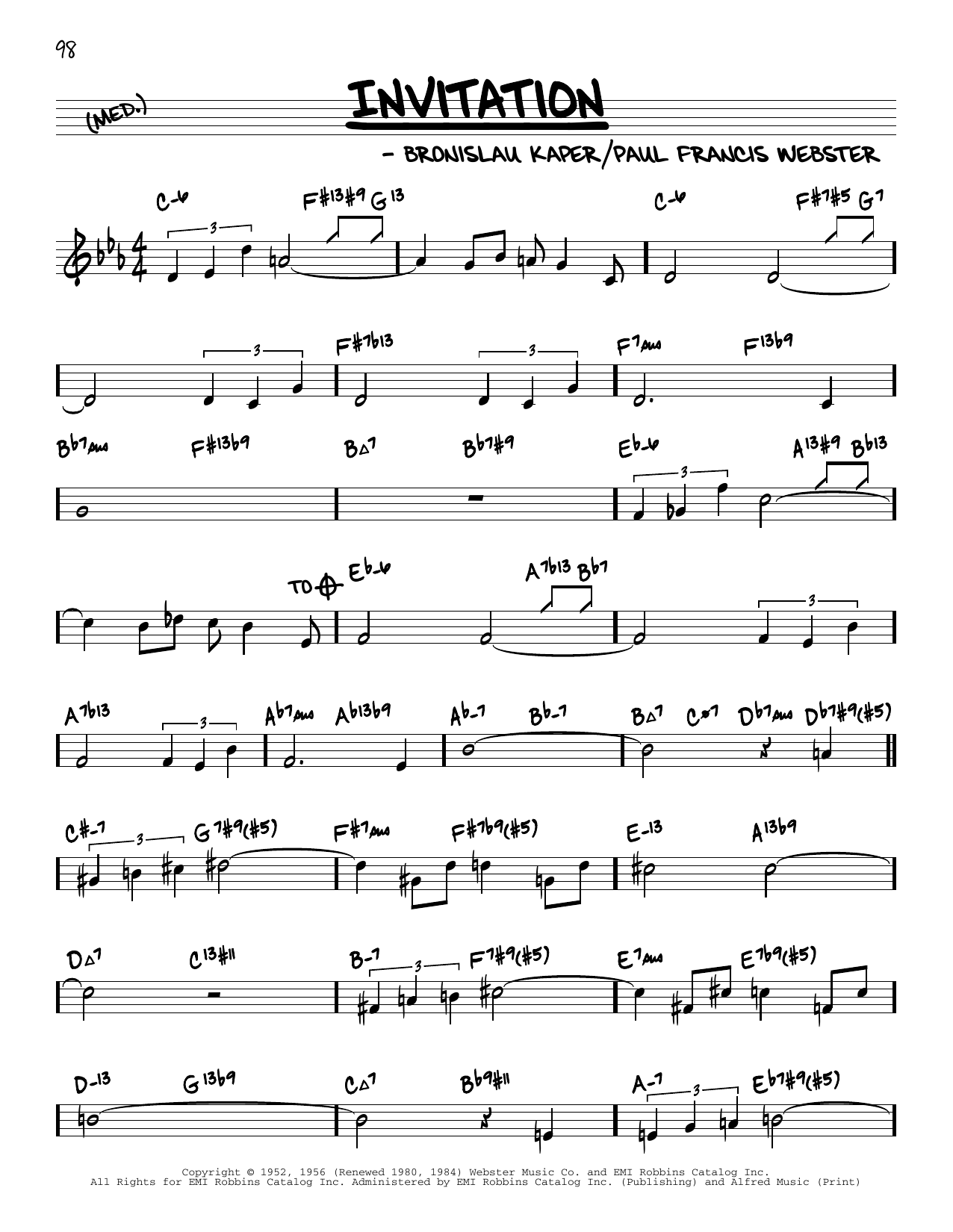 Product picture to: Invitation (arr. David Hazeltine)