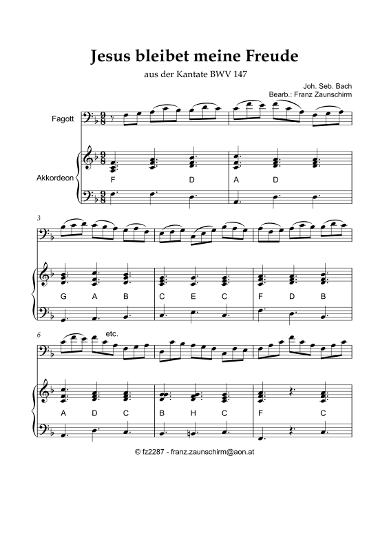 Product picture to: Jesus bleibet meine FreudeJohann Sebastian Bach