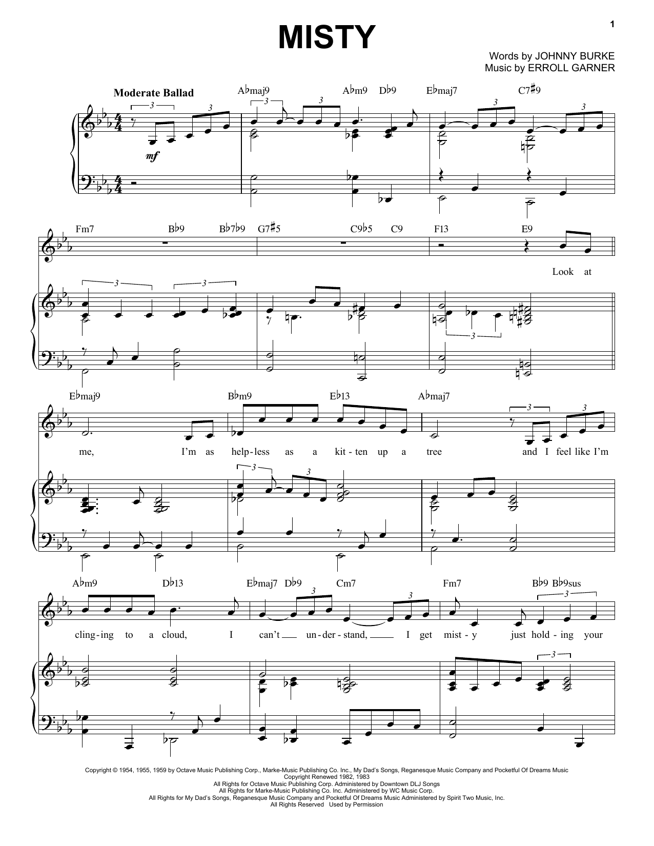 Product picture to: Misty [Jazz version] (arr. Brent Edstrom)
