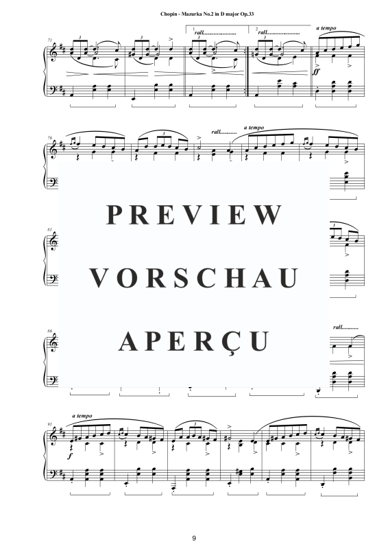 Produktgalerie: Seite 10 von 11 4 Mazurkas Op.33 für Klavier - Vollständige Partituren, , Klavier Solo