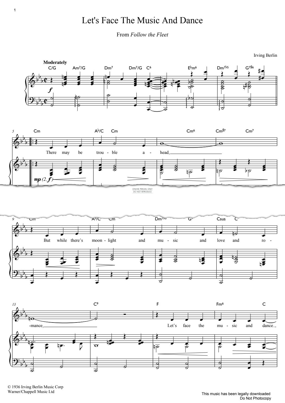 Product gallery: Page 1 of 1 Let's Face The Music And Dance, Irving Berlin