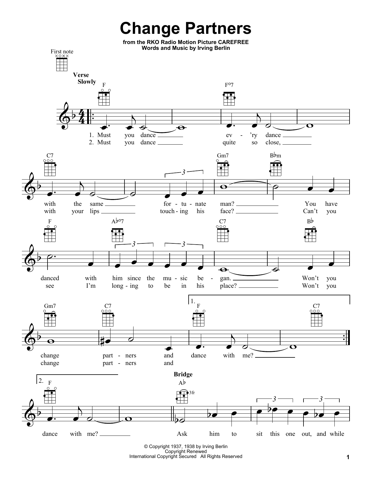 Product gallery: Page 1 of 1 Change Partners, Irving Berlin