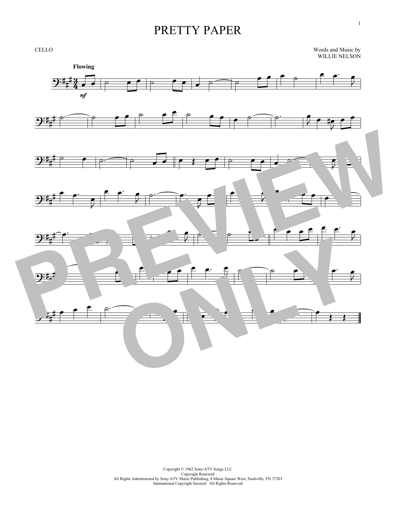 Produktgalerie: Seite 1 von 1 Pretty Paper, Willie Nelson, Violoncello