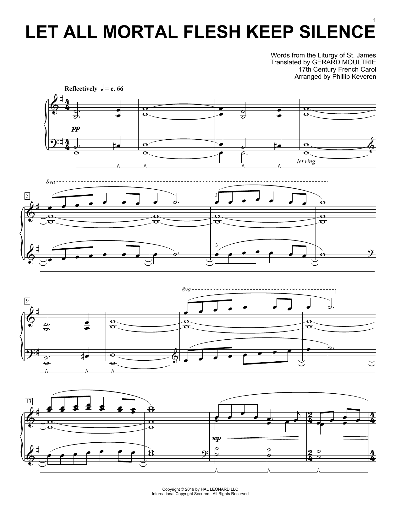 Produktbild zu: Let All Mortal Flesh Keep Silence [Classical version] (arr. Phillip Keveren)