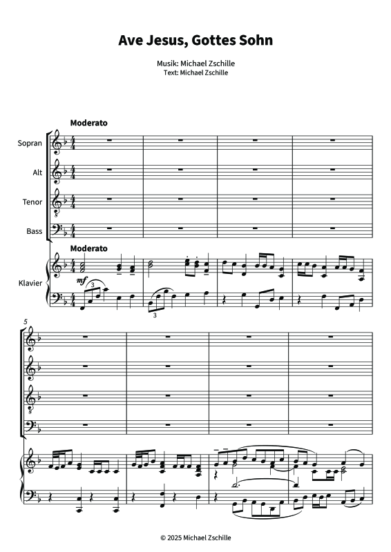 gallery: Ave Jesus, Gottes Sohn, , (mixed choir, soli and strings - piano score)