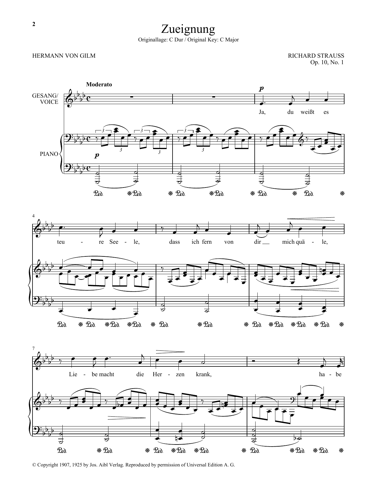 Produktbild zu: Zueignung (Op. 10, No. 1) (Low Voice)