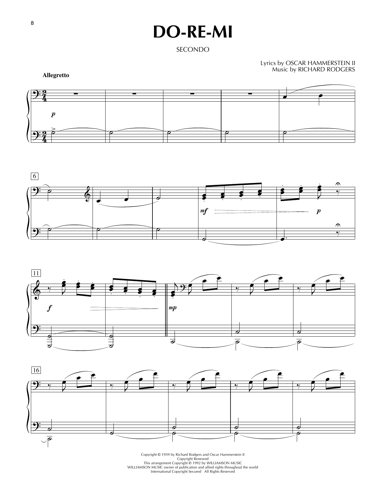 Produktgalerie: Seite 1 von 1 Do-Re-Mi (from The Sound Of Music), Rodgers & Hammerstein, Klavier