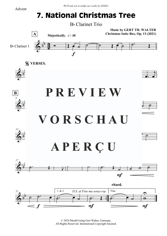 Produktgalerie: Seite 4 von 6 National Christmas Tree, , (Klarinetten Trio)