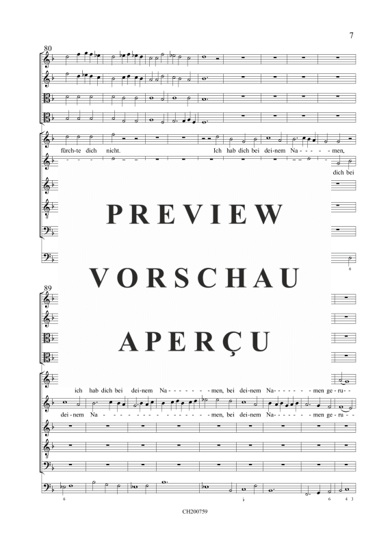gallery: Fürchte dich nicht - Concerto à 10, , Gemischtes Ensemble SSATB, 2 Violinen, 2 Violen und BC