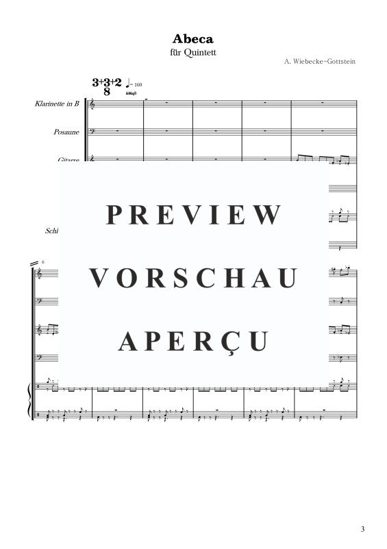 gallery: Abeca, , Quintett: Klarinette in B, Posaune, Gitarre, Kontrabass, Schlagzeug
