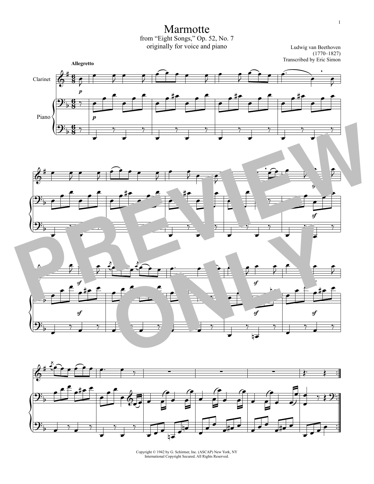 Product picture to: Marmotte, Op. 52, No. 7