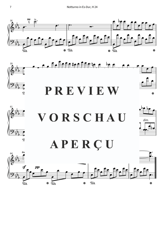 gallery: Notturno in Es-Dur, H 24, , Klavier Solo