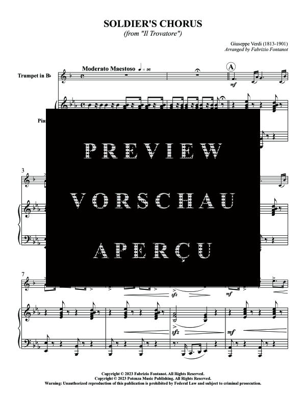 Produktgalerie: Seite 5 von 11 Soldier´s Chorus, , (Trompete in B und Klavier)