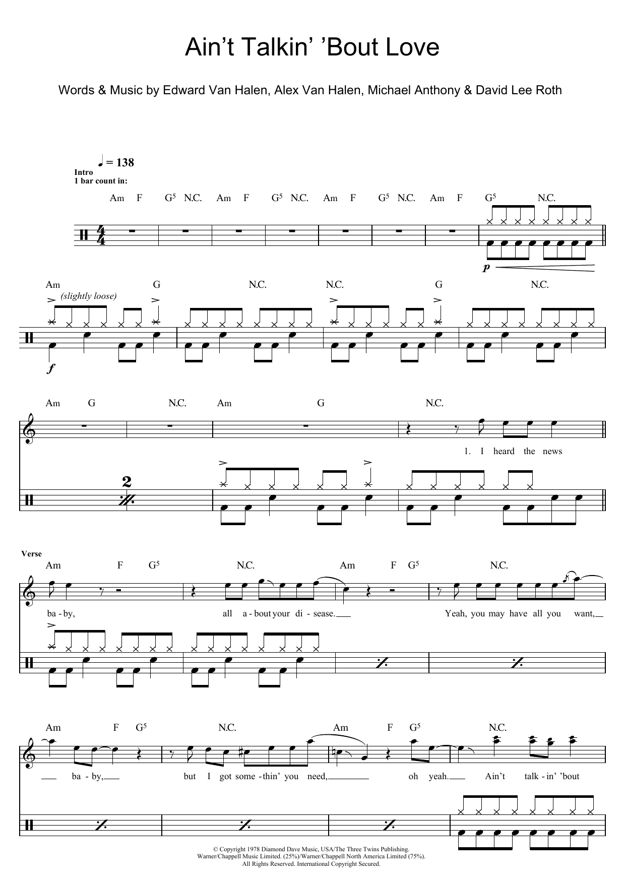 Product gallery: Page 1 of 1 Ain't Talkin' 'Bout Love, Van Halen