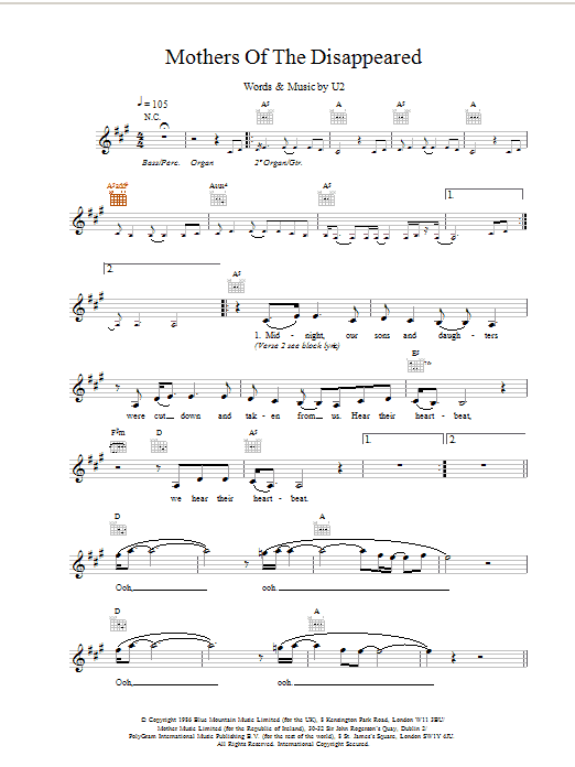 Produktgalerie: Seite 1 von 1 Mothers Of The Disappeared, U2, Melodieinstrument