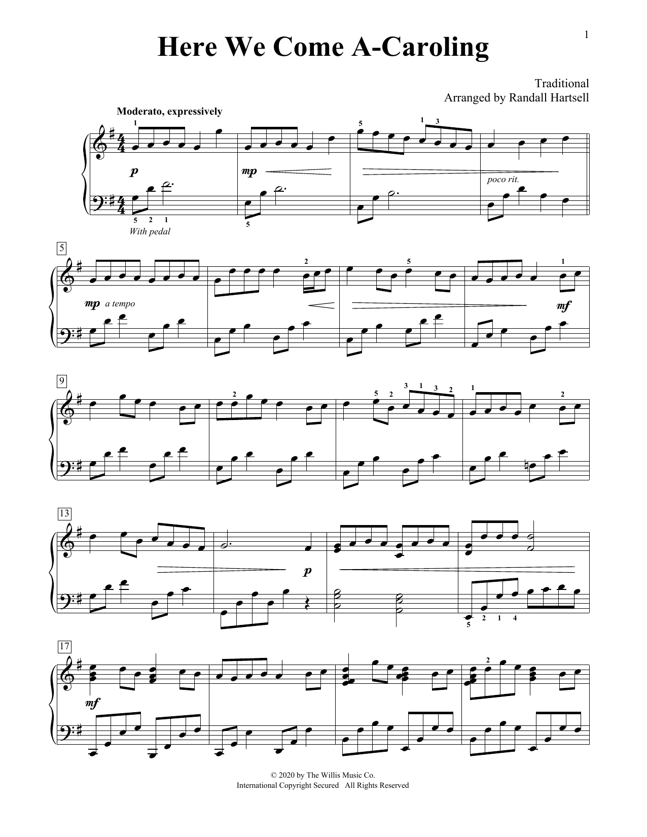 Produktbild zu: Here We Come A-Caroling (arr. Randall Hartsell)