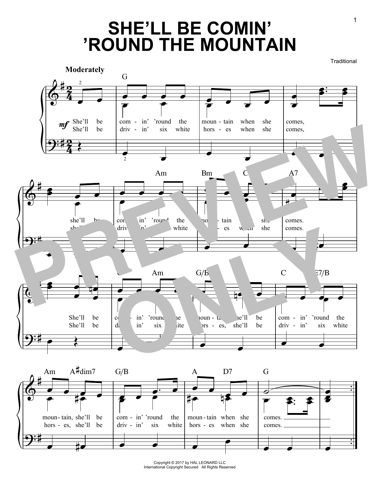 Product gallery: Page 1 of 1 She'll Be Comin' 'Round The Mountain, Traditional