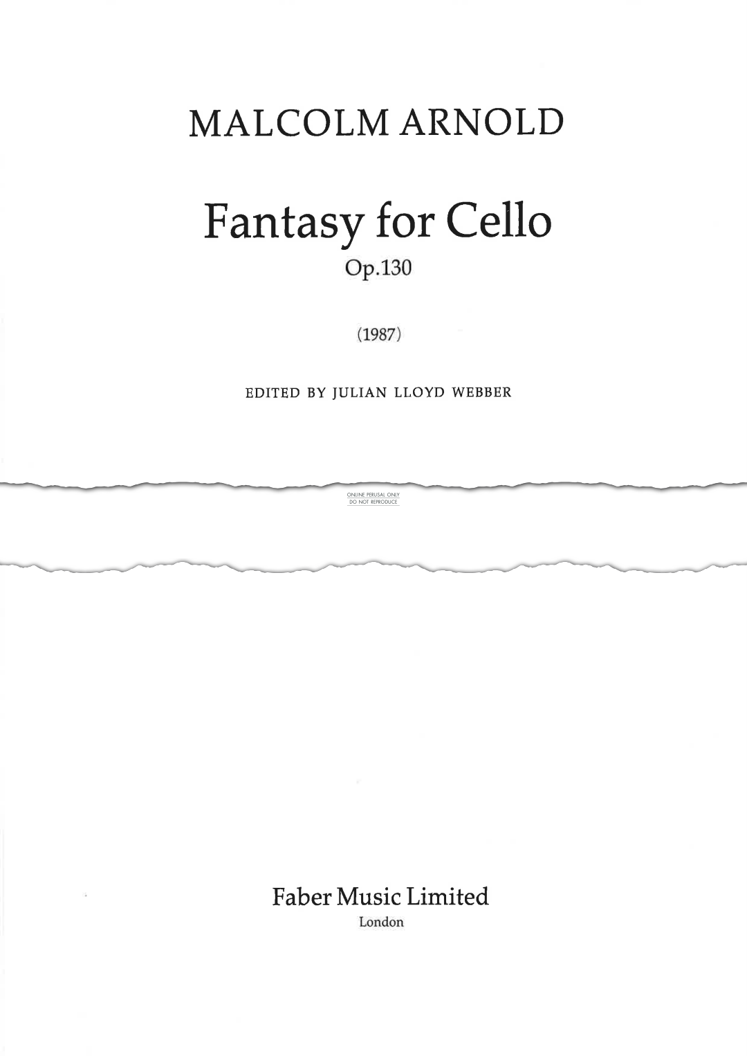 gallery: Fantasy for Cello Op.130, Malcolm Arnold