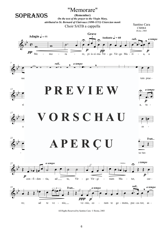 Product gallery: Page 7 of 11 Memorare - Gebet zur Jungfrau Maria von Bernard von Clairvaux, , Mixed Choir A Cappella