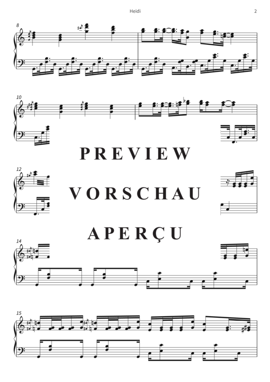 Product gallery: Page 5 of 6 Heidi - Arrangiert für Jazzklavier , , Piano Solo