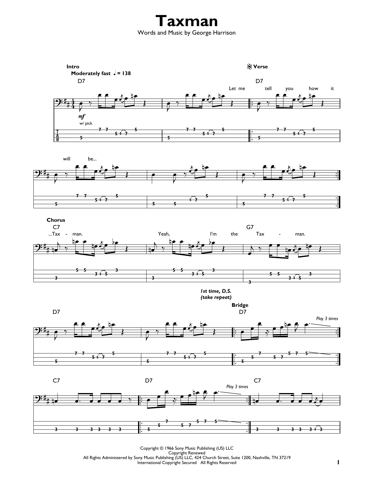 Produktgalerie: Seite 1 von 1 Taxman, The Beatles, E-Bass, Gitarre