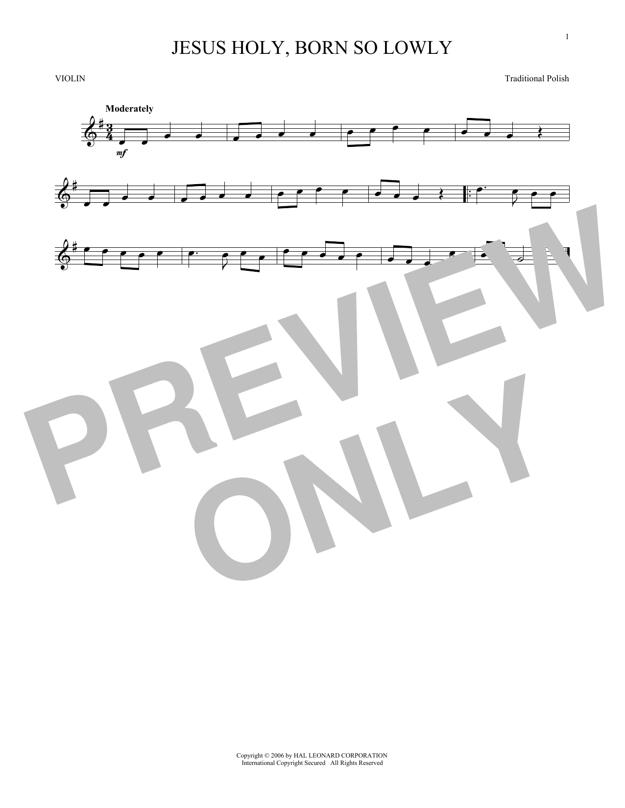 Product gallery: Page 1 of 1 Jesus Holy, Born So Lowly, Traditional Polish
