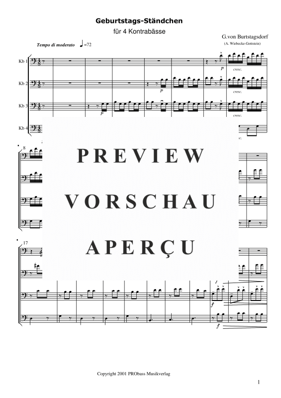 gallery: Geburtstags-Ständchen, , Double Bass Quartet