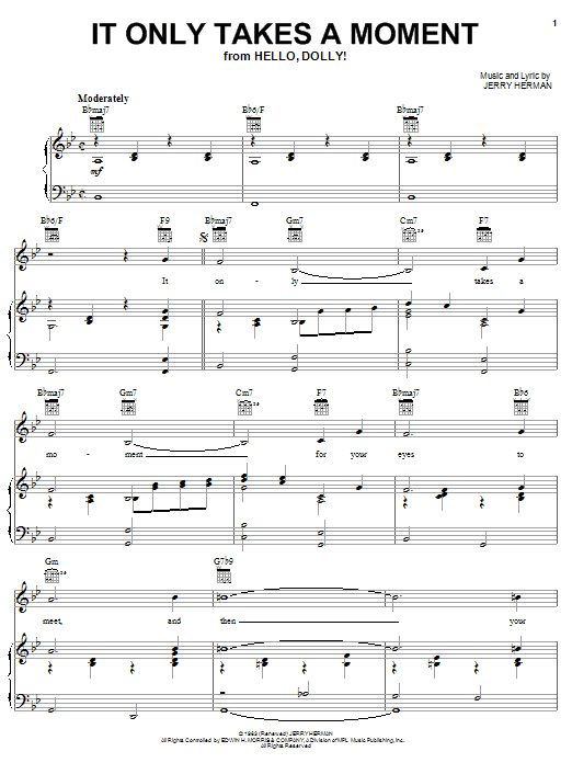 Produktgalerie: Seite 1 von 1 It Only Takes A Moment, Jerry Herman, Gesang, Gitarre, Klavier