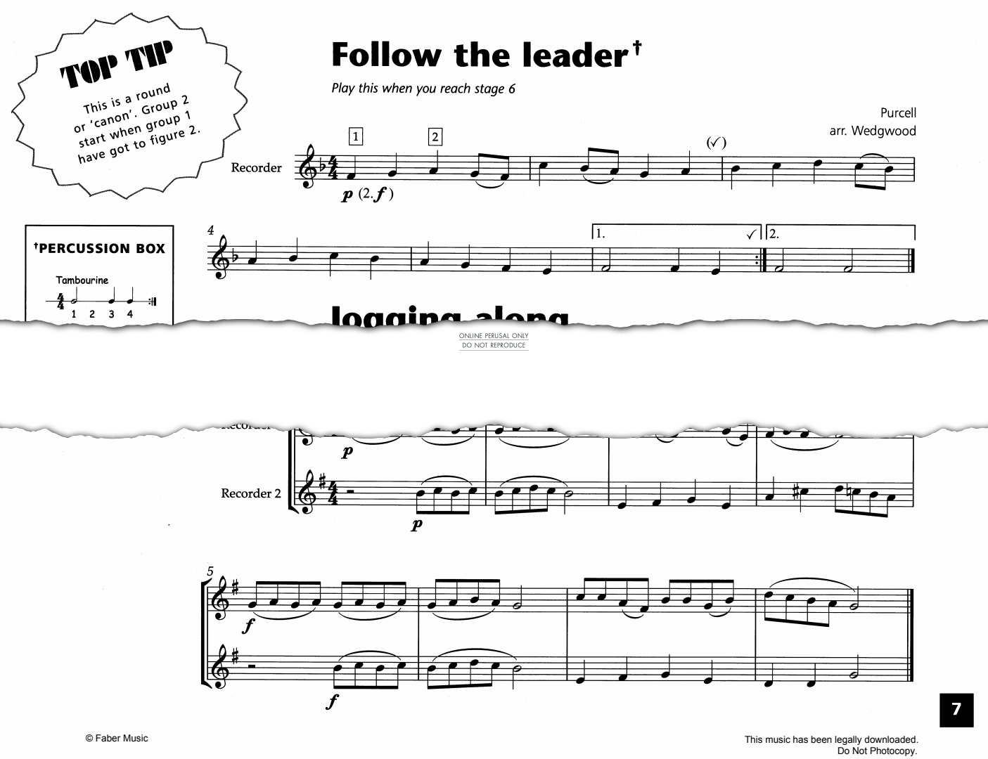 Product gallery: Page 1 of 1 Follow The Leader/Jogging Along, Henry Purcell