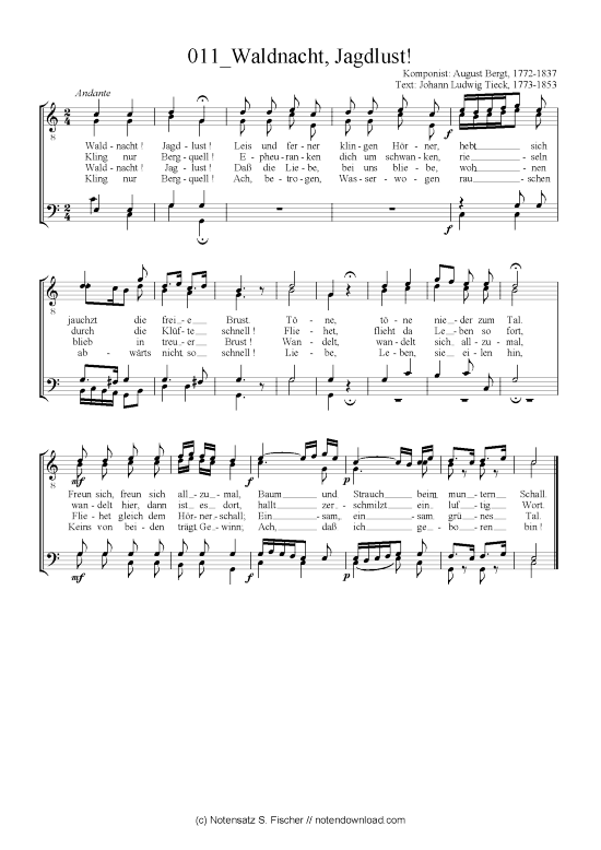 Produktbild zu: Waldnacht, Jagdlust! August Bergt, 1772-1837 / Johann Ludwig Tieck, 1773-1853