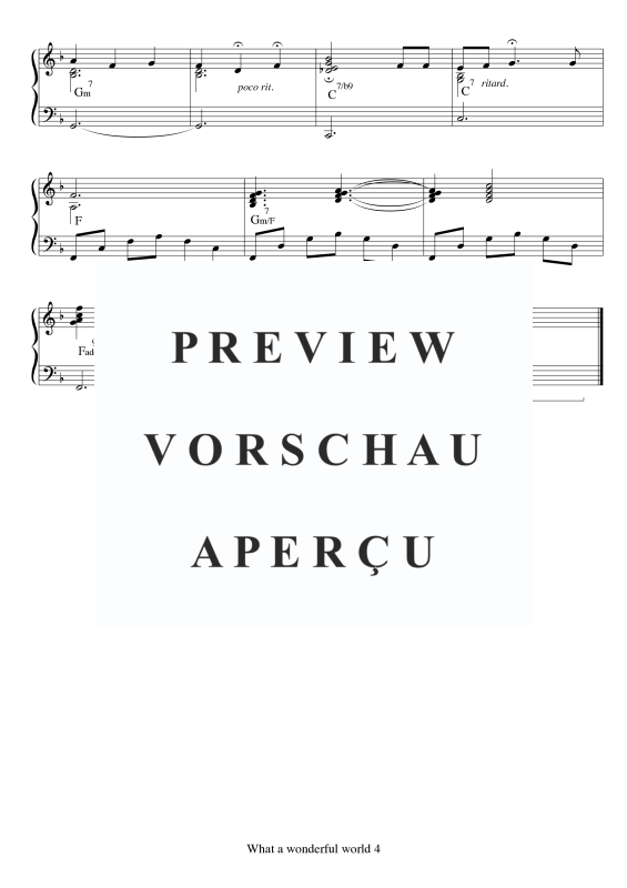 Product gallery: Page 5 of 5 What A Wonderful World, Armstrong, Louis, Piano Solo