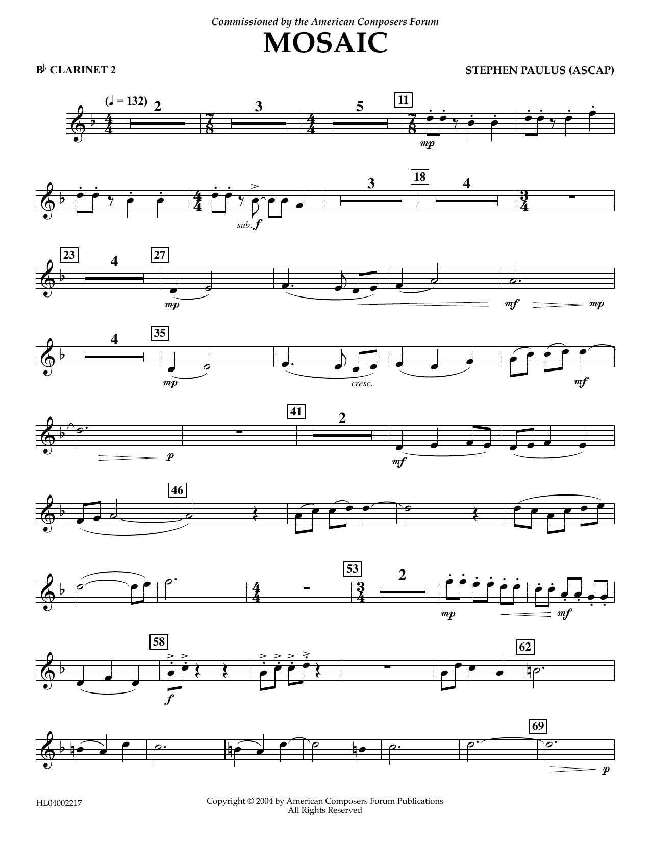 Product picture to: Mosaic - Bb Clarinet 2