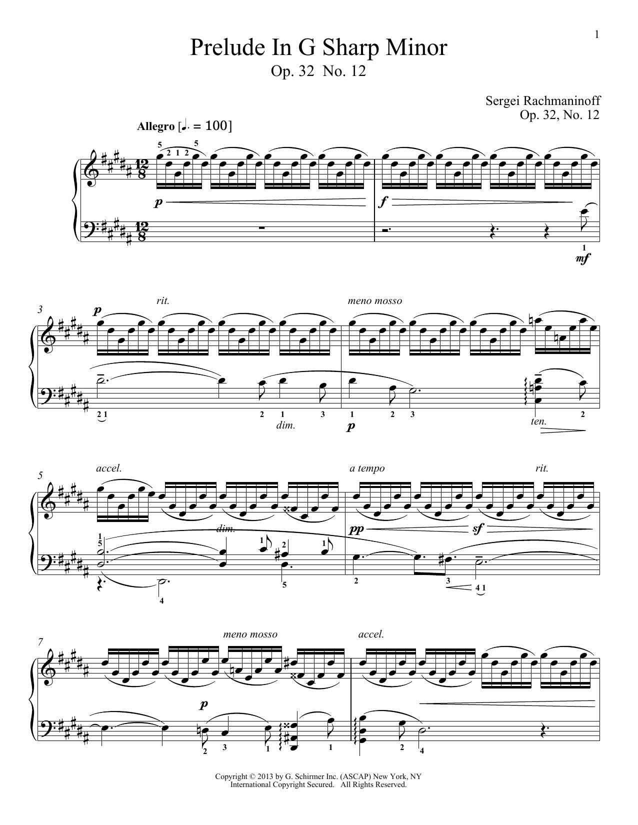 Product picture to: Prelude In G-Sharp Minor, Op. 32, No. 12