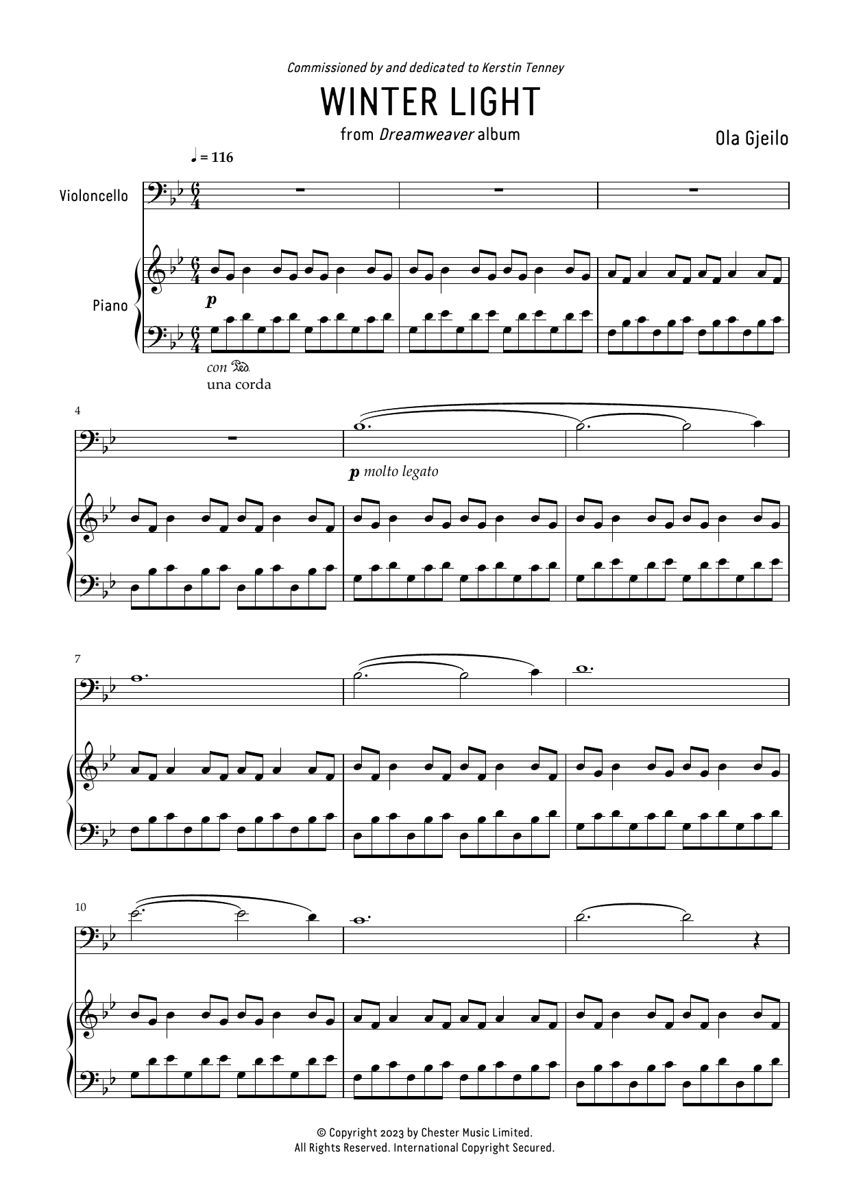 Produktgalerie: Seite 1 von 1 Winter Light, Ola Gjeilo, Klavier, Violoncello