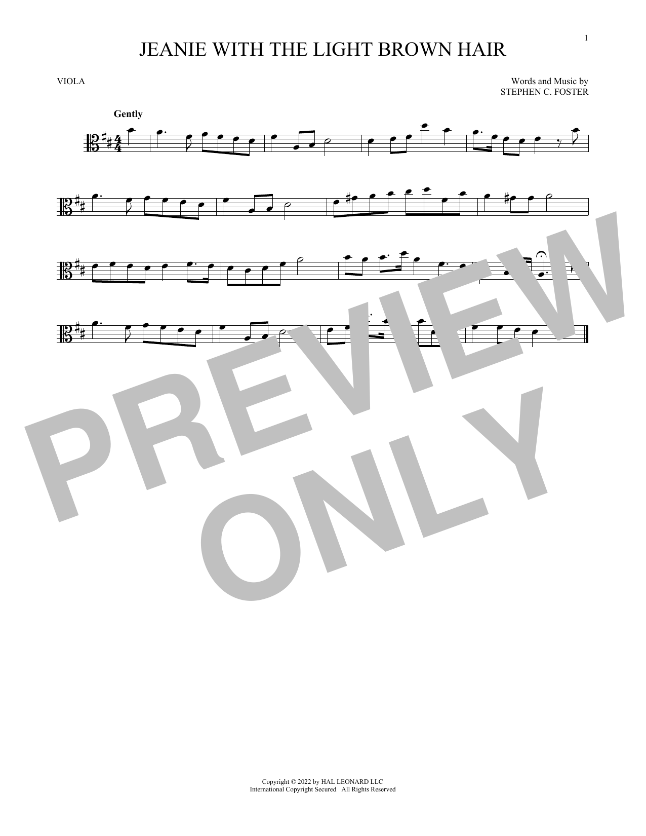 Product gallery: Page 1 of 1 Jeanie With The Light Brown Hair, Stephen C. Foster