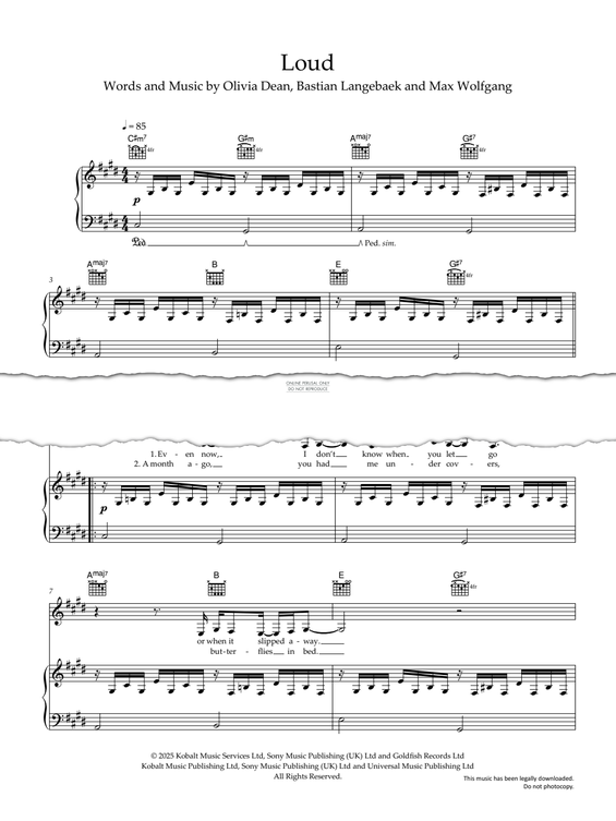Produktgalerie: Seite 1 von 1 Loud, Olivia Dean, Gesang, Gitarre, Klavier