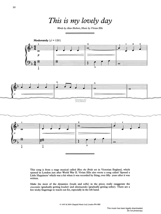 Produktgalerie: Seite 1 von 1 This Is My Lovely Day, Vivian Ellis, Klavier