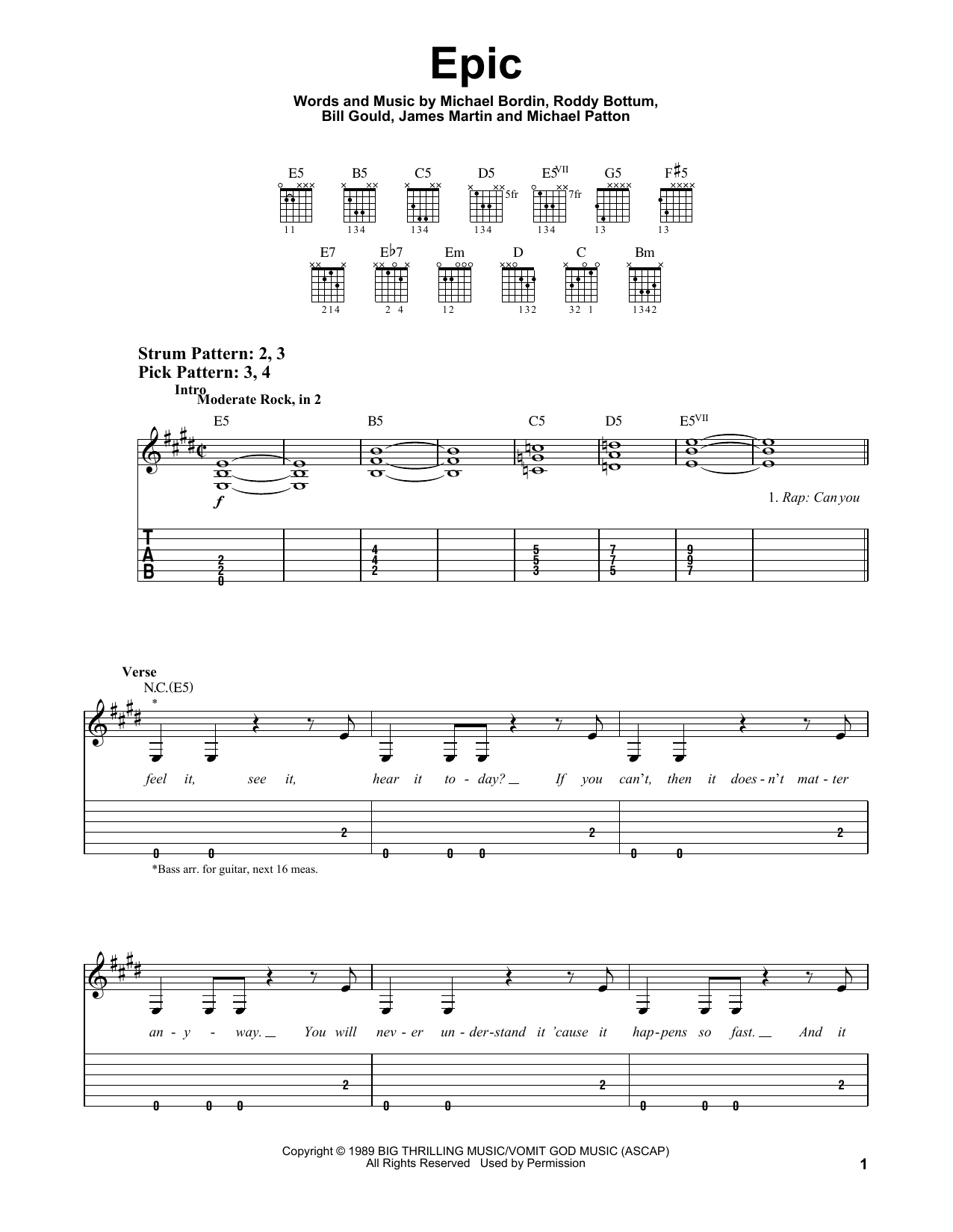 Produktgalerie: Seite 1 von 1 Epic, Faith No More, Gitarre