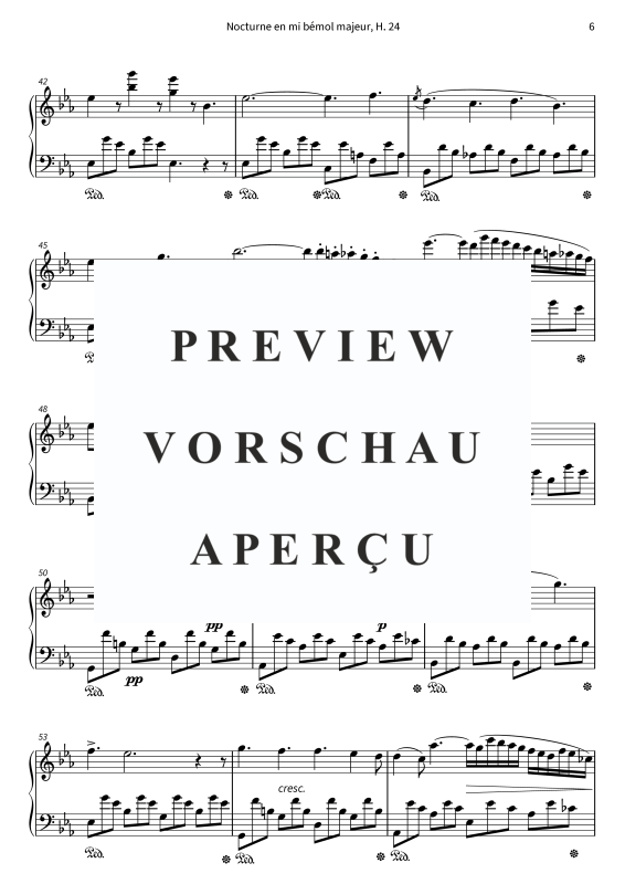 gallery: Nocturne en mi bémol majeur, H. 24, , Klavier Solo