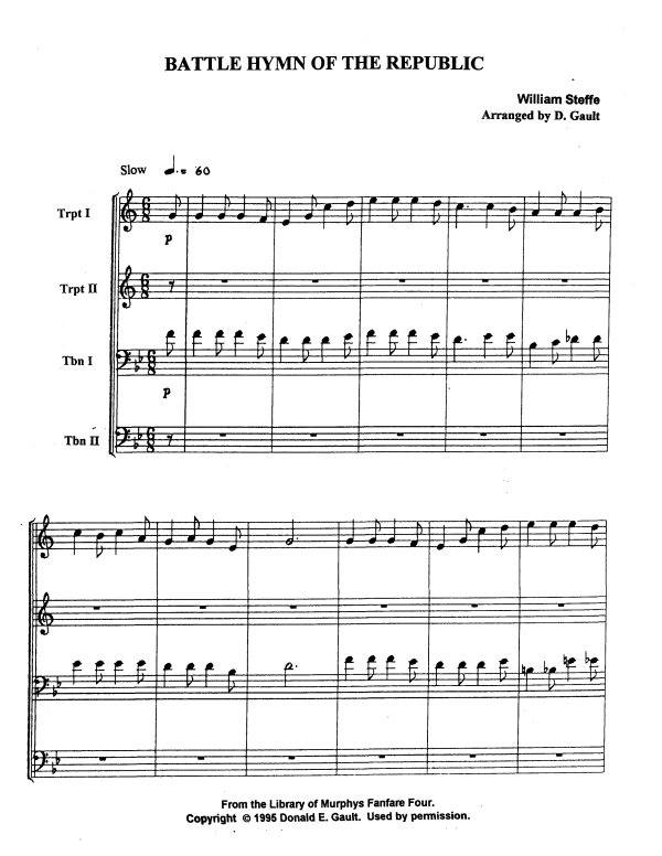 Produktgalerie: Seite 1 von 11 Battle Hymn of the Republic, , Blechbläser Quartett