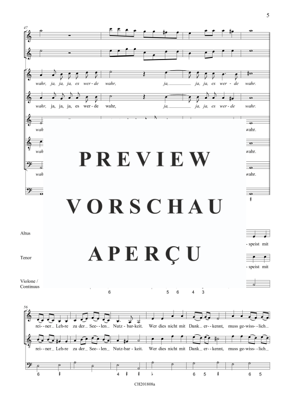 gallery: Jesu, meine Freud und Wonne (aus: Fest-, Buß- und Danklieder), , (5 Vokalstimmen, 5 Instrumentalstimmen und Continuo)