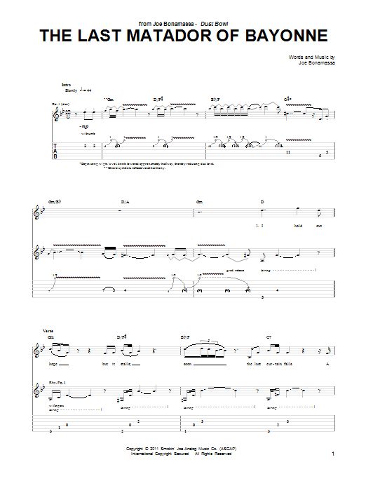 Product gallery: Page 1 of 1 The Last Matador Of Bayonne, Joe Bonamassa