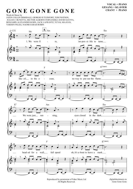 Produktbild zu: Gone Gone GoneDavid Guetta, Teddy Swims, Tones And I